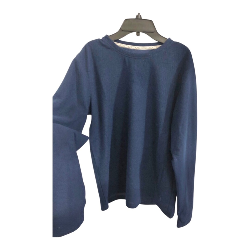 Frye men's navy thermal waffle knit long sleeve loungewear pajama top size S new
